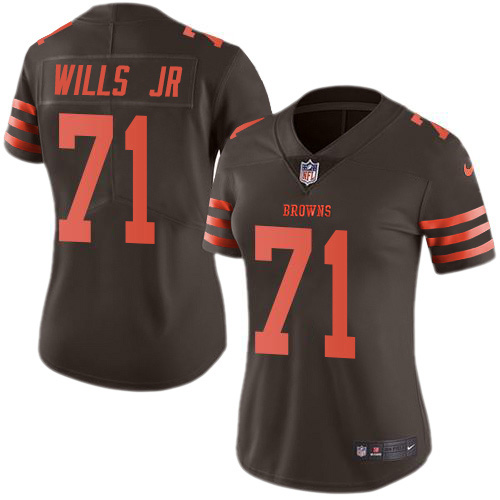 Cleveland Browns #71 Jedrick Wills JR Brown Women's Stitched Limited Rush Jersey Womens cheap jerseys for sale - CheapJerseys.Shop
