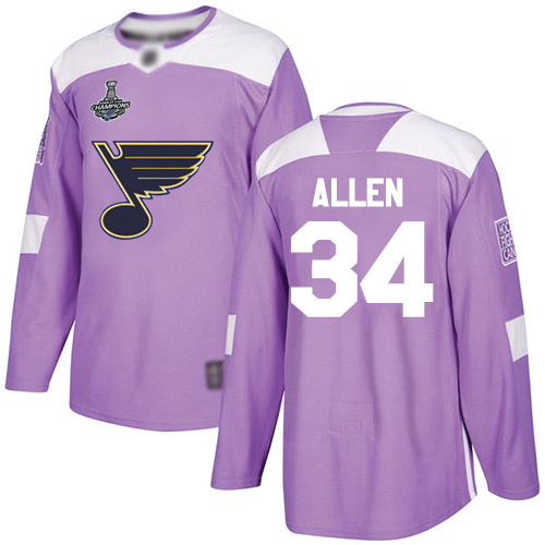 St. Louis Blues #34 Jake Allen Purple Authentic Fights Cancer Stanley Cup Champions Stitched Jersey Men's cheap jerseys for sale - CheapJerseys.Shop