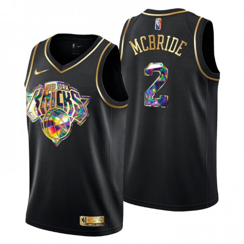 New York New York Knicks #2 Miles Mcbride Mens Golden Edition Diamond Logo 2021/22 Swingman Jersey - Black Mens cheap jerseys for sale - CheapJerseys.Shop
