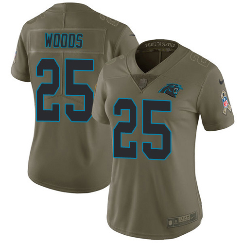 Panthers #25 Xavier Woods Olive Women's Stitched Limited 2017 Salute To Service Jersey cheap jerseys for sale - CheapJerseys.Shop