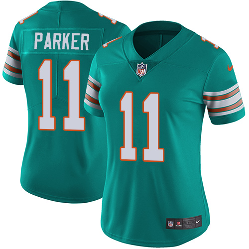Miami Dolphins #11 DeVante Parker Aqua Green Alternate Women's Stitched Vapor Untouchable Limited Jersey Womens cheap jerseys for sale - CheapJerseys.Shop