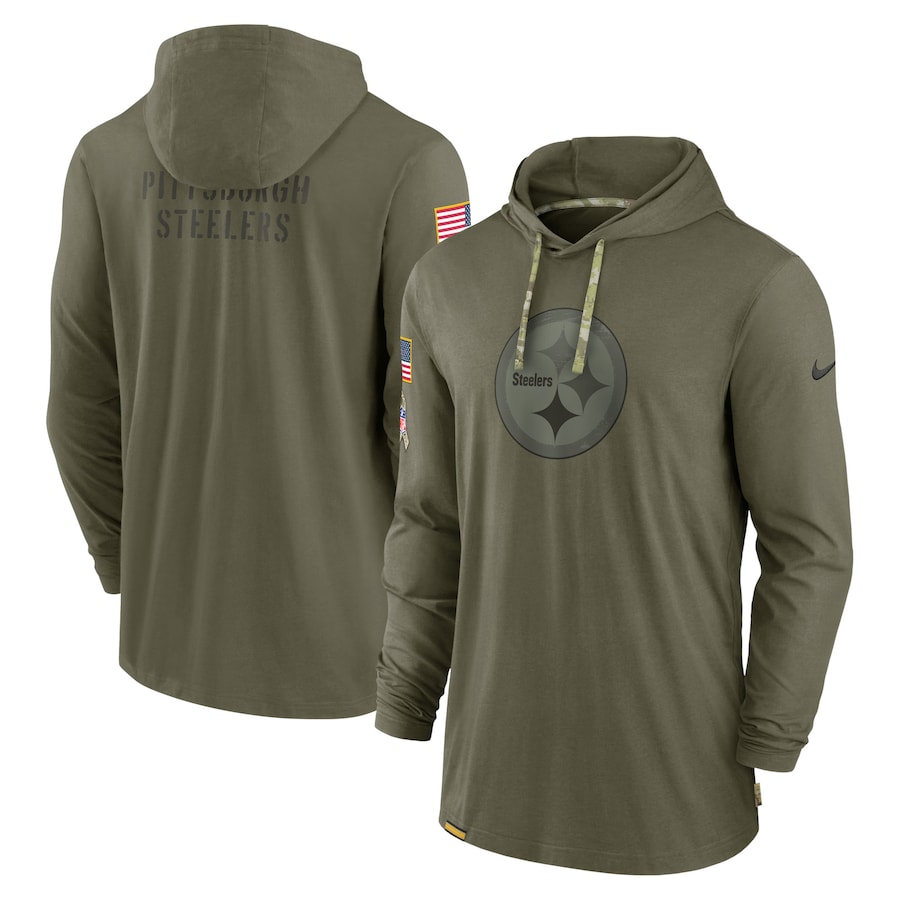 Pittsburgh Steelers 2022 Salute To Service Tonal Pullover Hoodie - Olive cheap jerseys for sale - CheapJerseys.Shop