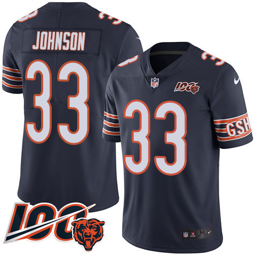 Chicago Bears #33 Jaylon Johnson Navy Blue Team Color Men's Stitched 100th Season Vapor Untouchable Limited Jersey Men's cheap jerseys for sale - CheapJerseys.Shop