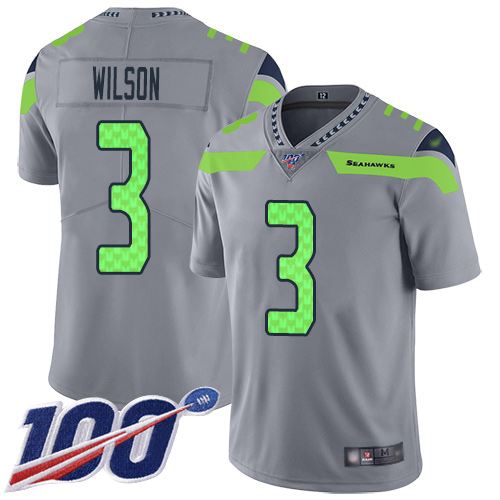 Seattle Seahawks #3 Russell Wilson Gray Men's Stitched Limited Inverted Legend 100th Season Jersey Men's cheap jerseys for sale - CheapJerseys.Shop