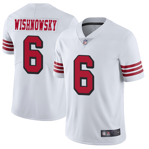 San Francisco 49ers #6 Mitch Wishnowsky White Rush Men's Stitched Vapor Untouchable Limited Jersey Men's cheap jerseys for sale - CheapJerseys.Shop