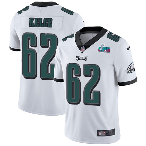 Eagles #62 Jason Kelce White Super Bowl LVII Patch Youth Stitched Vapor Untouchable Limited Jersey cheap jerseys for sale - CheapJerseys.Shop