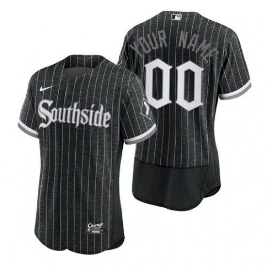 Men Chicago White Sox Black City Edition Custom Flex Base Jersey cheap jerseys for sale - CheapJerseys.Shop