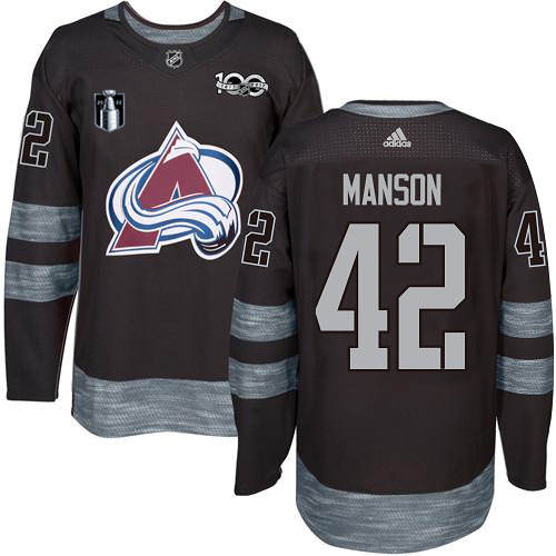 Colorado Avalanche #42 Josh Manson Black 2022 Stanley Cup Final Patch 100th Anniversary Stitched Jersey Men's cheap jerseys for sale - CheapJerseys.Shop