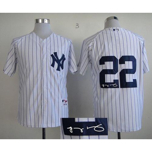 New York Yankees #22 Jacoby Ellsbury White Autographed Stitched Jersey Men's cheap jerseys for sale - CheapJerseys.Shop