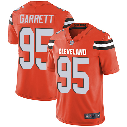 Browns #95 Myles Garrett Orange Alternate Youth Stitched Vapor Untouchable Limited Jersey cheap jerseys for sale - CheapJerseys.Shop
