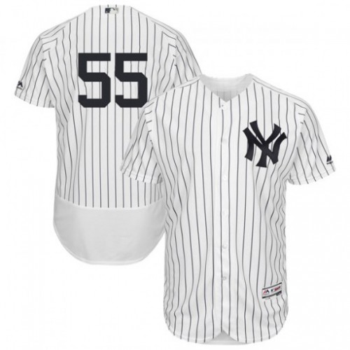 New York Yankees #55 Domingo German White Strip Flexbase Authentic Collection Stitched Jersey Men's cheap jerseys for sale - CheapJerseys.Shop