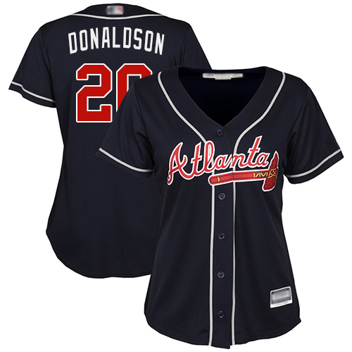 Atlanta Braves #20 Josh Donaldson Navy Blue Alternate Women's Stitched Jersey Womens cheap jerseys for sale - CheapJerseys.Shop