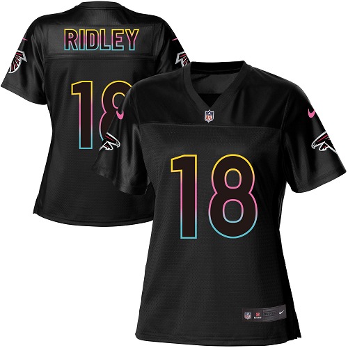 Falcons #18 Calvin Ridley Black Women's Fashion Game Jersey cheap jerseys for sale - CheapJerseys.Shop