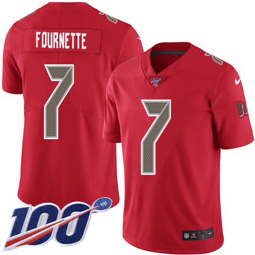 Buccaneers #7 Leonard Fournette Red Youth Stitched Limited Rush 100th Season Jersey cheap jerseys for sale - CheapJerseys.Shop