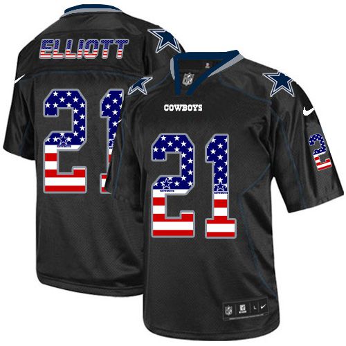 Cowboys #21 Ezekiel Elliott Black Men's Stitched Elite USA Flag Fashion Jersey cheap jerseys for sale - CheapJerseys.Shop