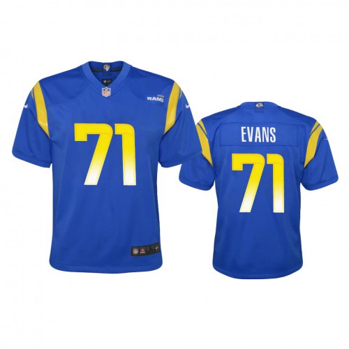 Los Angeles Los Angeles Rams #71 Bobby Evans Youth Game Jersey - Royal Youth cheap jerseys for sale - CheapJerseys.Shop