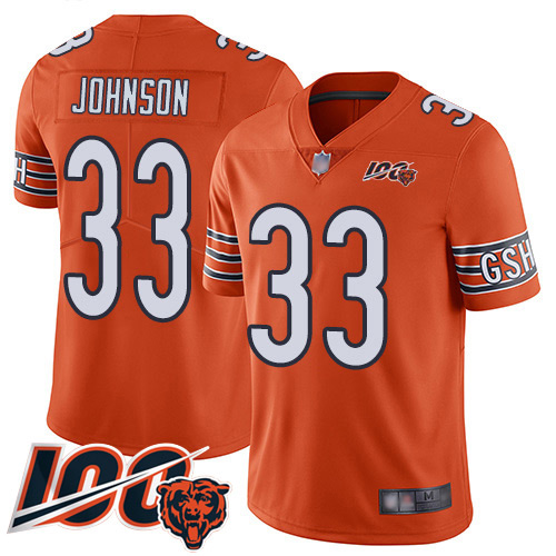 Chicago Bears #33 Jaylon Johnson Orange Men's Stitched Limited Rush 100th Season Jersey Men's cheap jerseys for sale - CheapJerseys.Shop