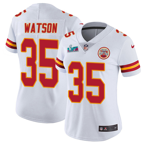 Chiefs #35 Jaylen Watson White Super Bowl LVII Patch Women's Stitched Vapor Untouchable Limited Jersey cheap jerseys for sale - CheapJerseys.Shop