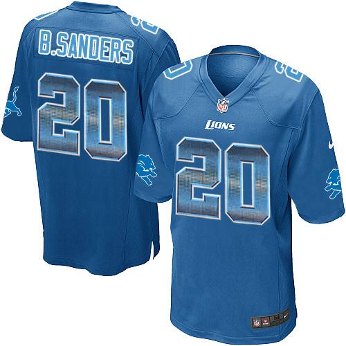 Lions #20 Barry Sanders Blue Team Color Men's Stitched Limited Strobe Jersey cheap jerseys for sale - CheapJerseys.Shop