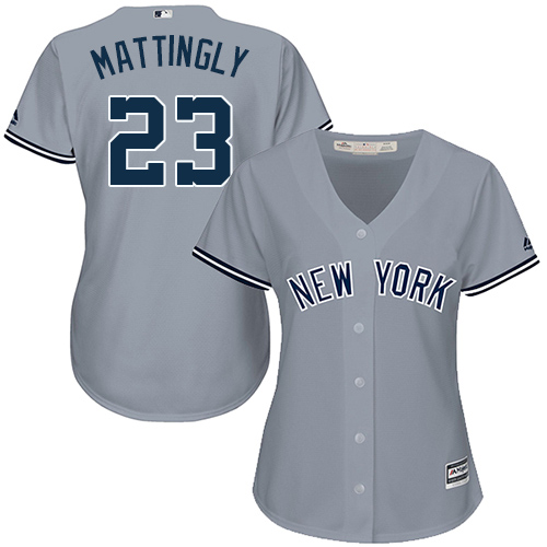New York Yankees #23 Don Mattingly Grey Road Women's Stitched Jersey Womens cheap jerseys for sale - CheapJerseys.Shop