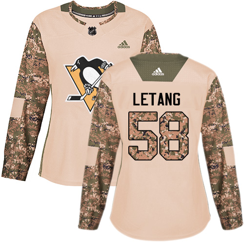 Pittsburgh Penguins #58 Kris Letang Camo Authentic 2017 Veterans Day Women's Stitched Jersey Womens cheap jerseys for sale - CheapJerseys.Shop