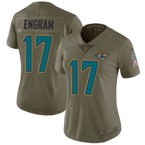 Jaguars #17 Evan Engram Olive Women's Stitched Limited 2017 Salute To Service Jersey cheap jerseys for sale - CheapJerseys.Shop