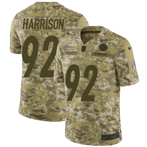 Pittsburgh Steelers #92 James Harrison Camo Youth Stitched Limited 2018 Salute to Service Jersey Youth cheap jerseys for sale - CheapJerseys.Shop