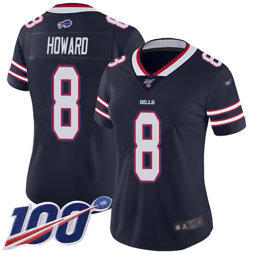 Buffalo Bills #8 O. J. Howard Navy Women's Stitched Limited Inverted Legend 100th Season Jersey Womens cheap jerseys for sale - CheapJerseys.Shop