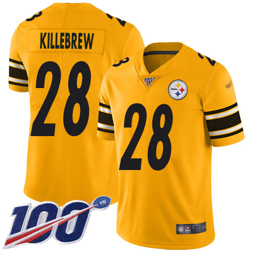 Steelers #28 Miles Killebrew Gold Men's Stitched Limited Inverted Legend 100th Season Jersey cheap jerseys for sale - CheapJerseys.Shop