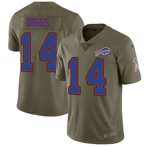 Bills #14 Stefon Diggs Olive Men's Stitched Limited 2017 Salute To Service Jersey cheap jerseys for sale - CheapJerseys.Shop