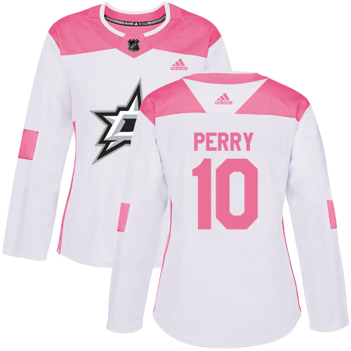 Dallas Stars #10 Corey Perry White/Pink Authentic Fashion Women's Stitched Jersey Womens cheap jerseys for sale - CheapJerseys.Shop