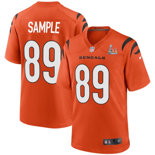Cincinnati Cincinnati Bengals #89 Drew Sample Orange Super Bowl LVI Patch Alternate Game Jersey Men's cheap jerseys for sale - CheapJerseys.Shop