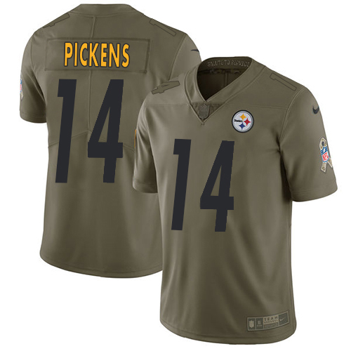 Steelers #14 George Pickens Olive Youth Stitched Limited 2017 Salute To Service Jersey cheap jerseys for sale - CheapJerseys.Shop