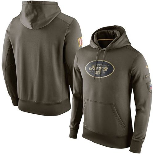 Men's New York Jets Olive Salute To Service KO Performance Hoodie cheap jerseys for sale - CheapJerseys.Shop
