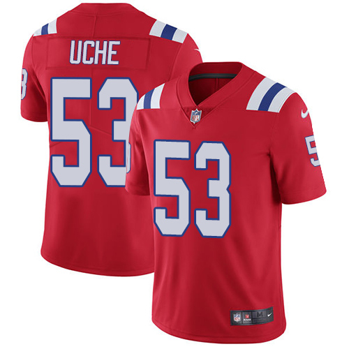 New England Patriots #53 Josh Uche Red Alternate Men's Stitched Vapor Untouchable Limited Jersey Men's cheap jerseys for sale - CheapJerseys.Shop