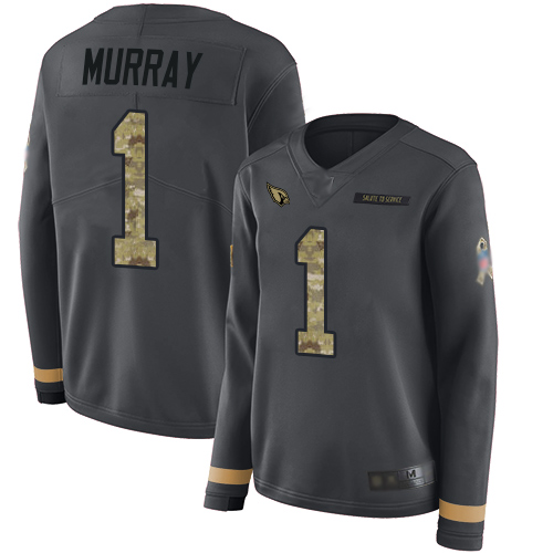 Cardinals #1 Kyler Murray Anthracite Salute To Service Women's Stitched Limited Therma Long Sleeve Jersey cheap jerseys for sale - CheapJerseys.Shop