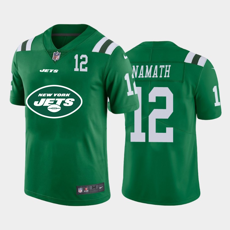 New York Jets #12 Joe Namath Green Men's Big Team Logo Player Vapor Limited Jersey cheap jerseys for sale - CheapJerseys.Shop