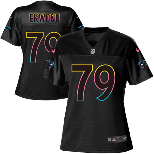 Panthers #79 Ikem Ekwonu Black Women's Fashion Game Jersey cheap jerseys for sale - CheapJerseys.Shop