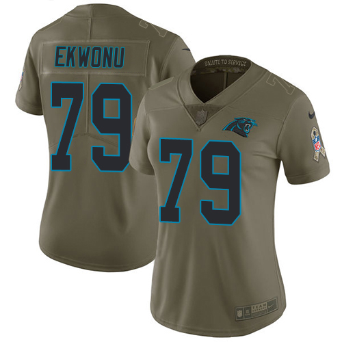 Panthers #79 Ikem Ekwonu Olive Women's Stitched Limited 2017 Salute To Service Jersey cheap jerseys for sale - CheapJerseys.Shop