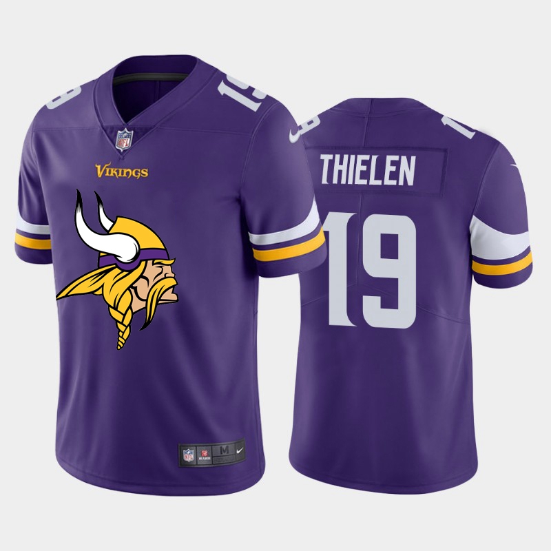 Minnesota Vikings #19 Adam Thielen Purple Men's Big Team Logo Vapor Limited Jersey cheap jerseys for sale - CheapJerseys.Shop