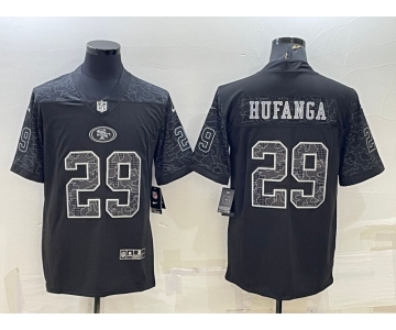 Men's Youth Women's San Francisco 49ers #29 Talanoa Hufanga Black Reflective Limited Stitched Jersey cheap jerseys for sale - CheapJerseys.Shop