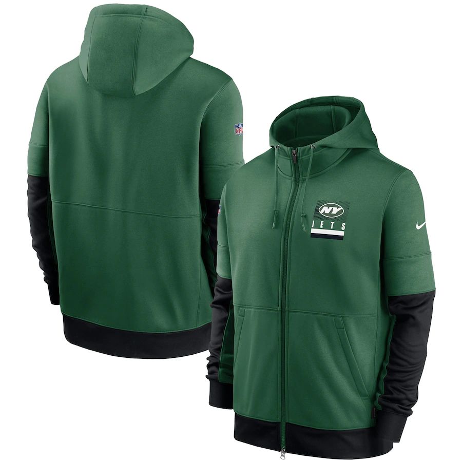 New York Jets Sideline Impact Lockup Performance Full-Zip Hoodie Green cheap jerseys for sale - CheapJerseys.Shop