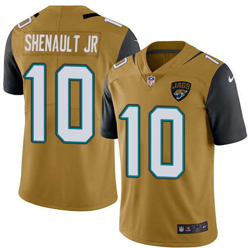 Jacksonville Jaguars #10 Laviska Shenault Jr. Gold Men's Stitched Limited Rush Jersey Men's cheap jerseys for sale - CheapJerseys.Shop