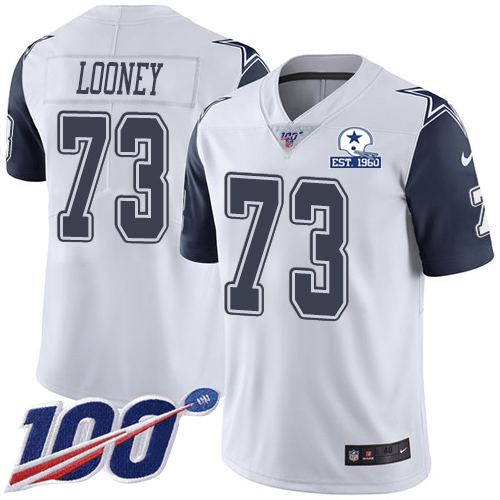 Dallas Cowboys #73 Joe Looney White Men's Stitched With Established In 1960 Patch Limited Rush 100th Season Jersey Men's cheap jerseys for sale - CheapJerseys.Shop