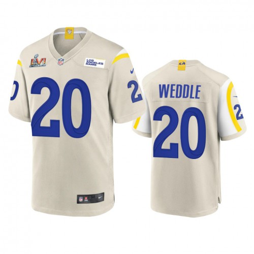Los Angeles Los Angeles Rams #20 Eric Weddle Men's Super Bowl LVI Patch Game Jersey - Bone Men's cheap jerseys for sale - CheapJerseys.Shop