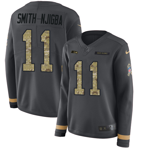 Seahawks #11 Jaxon Smith-Njigba Anthracite Salute To Service Women's Stitched Limited Therma Long Sleeve Jersey cheap jerseys for sale - CheapJerseys.Shop