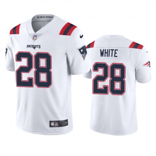 New England New England Patriots #28 James White Men's White 2020 Vapor Limited Jersey Men's cheap jerseys for sale - CheapJerseys.Shop
