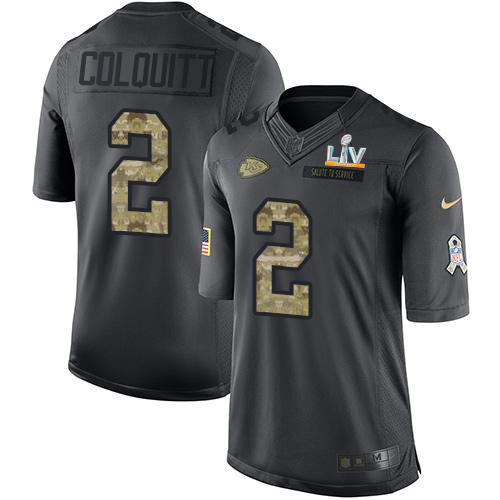 Kansas City Chiefs #2 Dustin Colquitt Black Men's Super Bowl LV Bound Stitched Limited 2016 Salute to Service Jersey Men's cheap jerseys for sale - CheapJerseys.Shop