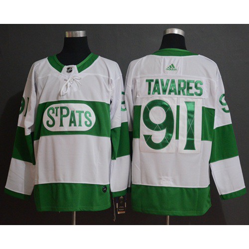 Maple Toronto Maple Leafs #91 John Tavares White Authentic St. Pats Stitched Jersey Men's cheap jerseys for sale - CheapJerseys.Shop