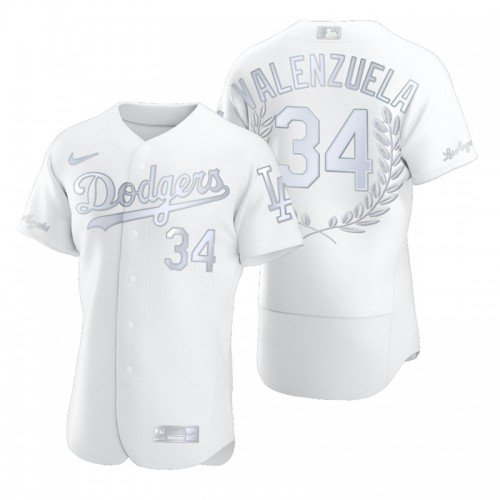 Los Angeles Los Angeles Dodgers #34 Fernando Valenzuela Men's Platinum MVP Limited Player Edition Jersey Men's cheap jerseys for sale - CheapJerseys.Shop